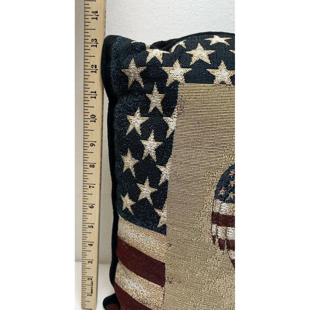 Patriotic American Flag Rooster Tapestry Throw Pillow‎ 16